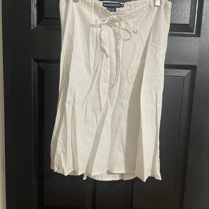 Off white linen skirt.